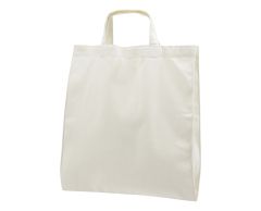 Standard natur bomuld mulepose med kort hank 290 g/m2