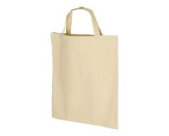 Økologisk / Genbrugte bomuldspose med kort hank 300 g/m2