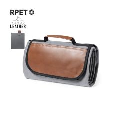 Foldbar picnic tæppe af genanvendt læder og RPET med velcro lukning