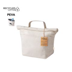 Køletaske af genbrugt bomuld med kort hank og rullelukning