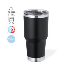 Bil termokrus i genbrugt rustfrit stål med plast låg 600 ml