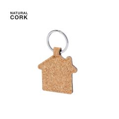 Nøglering designet som hus i kork