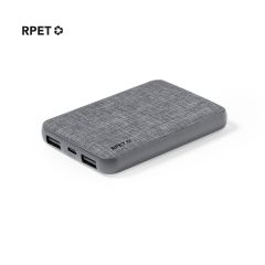 Powerbank fremstillet i blød RPET polyester 5000 mAh