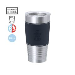Termokrus af rustfrit stål og PU sleeve 420 ml