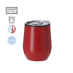 Termokop med transparent plastik drikkelåg 330 ml - mange farver