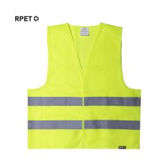 RPET polyester gul refleks vest med velcro - Til voksne