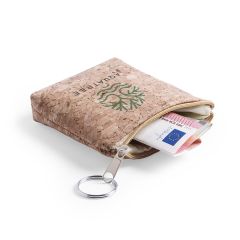 Nøglering i kork med lynlås lomme