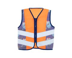 Refleksvest for børn med lynlås og sport motiver