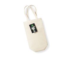 Flaskepose af Fairtrade økologisk bomuld 8 x 27 x 8 cm