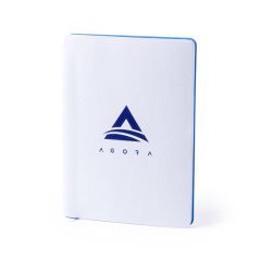 Notesbog i hvid kunst læder med blanke sider, A5