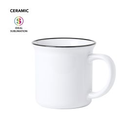 Keramisk krus med farvet ring m/u logo tryk