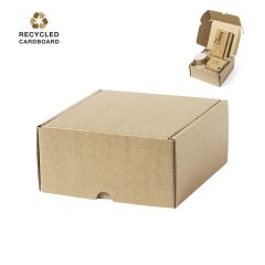 Kvadratisk gaveæske kraftpap - Størrelse Small - Genbrugt pap