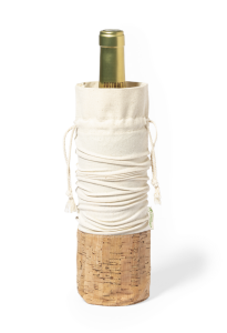 Vinpose af kork og bomuld med snor lukning