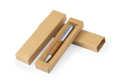 Kuglepen af genanvendt læder med æske