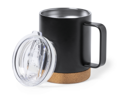 Termokrus af rustfrit stål og natur kork bund, 330 ml