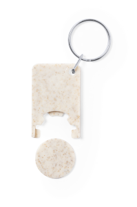 Nøglering i hvedestrå og med vognmønt formet rektangulær