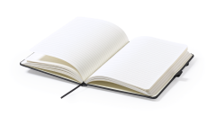 Sort kunstlæder notesbog med penneholder