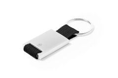 Genanvendt aluminium nøglering med logo