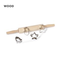 Jule bagesæt kagerulle og udstikkere med logo