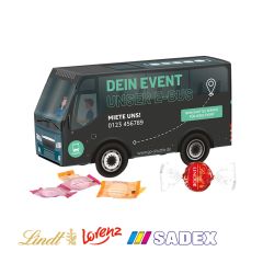 Bus gaveæske med logo tryk og slik